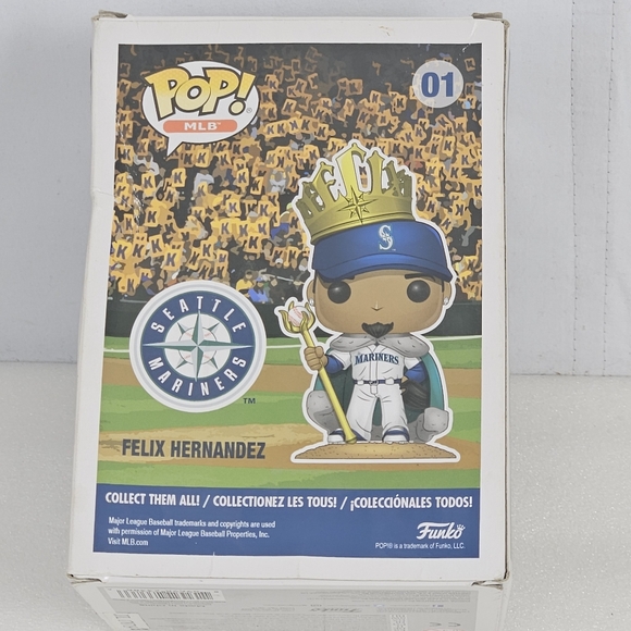 NIB hard to find #1 King Felix MLB Seattle Mariners Felix Hernandez funky pop - Picture 3 of 14